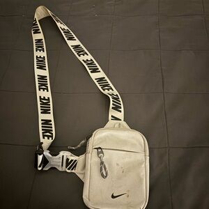 Nike White Belt Bag with Black Accents